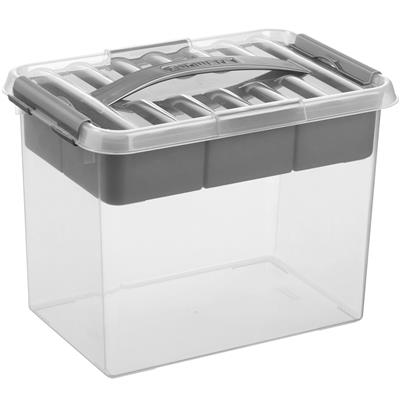 Q-Line Storage Box With Tray 6L - Transparent/Metallic