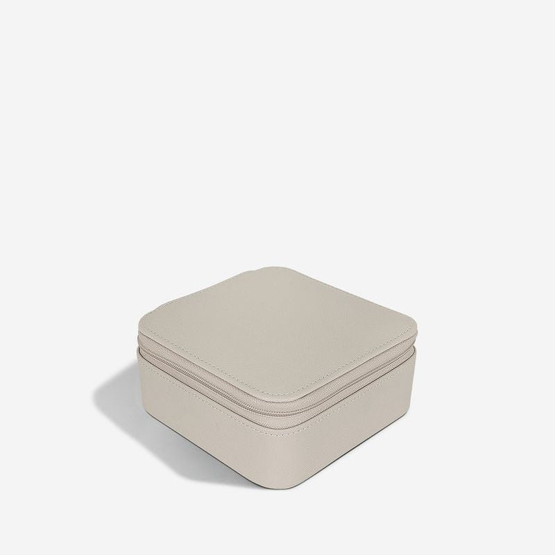 Taupe Square Zipped Jewellery Box