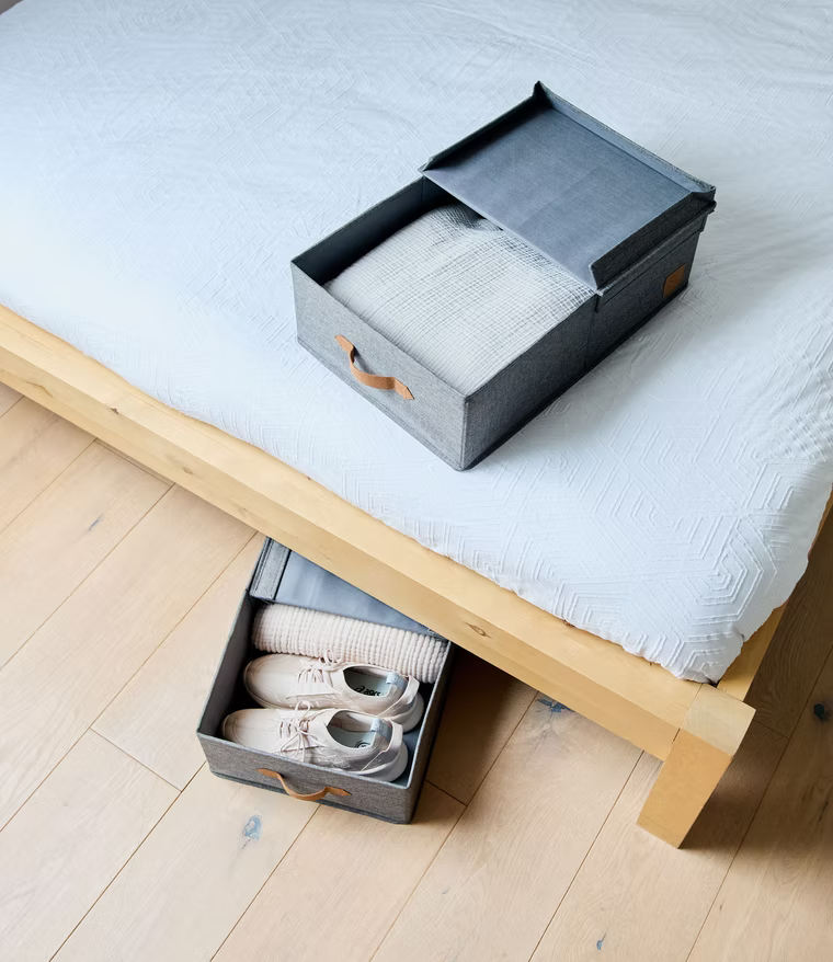 Storage Boxes with Flip Lid - Set of 2