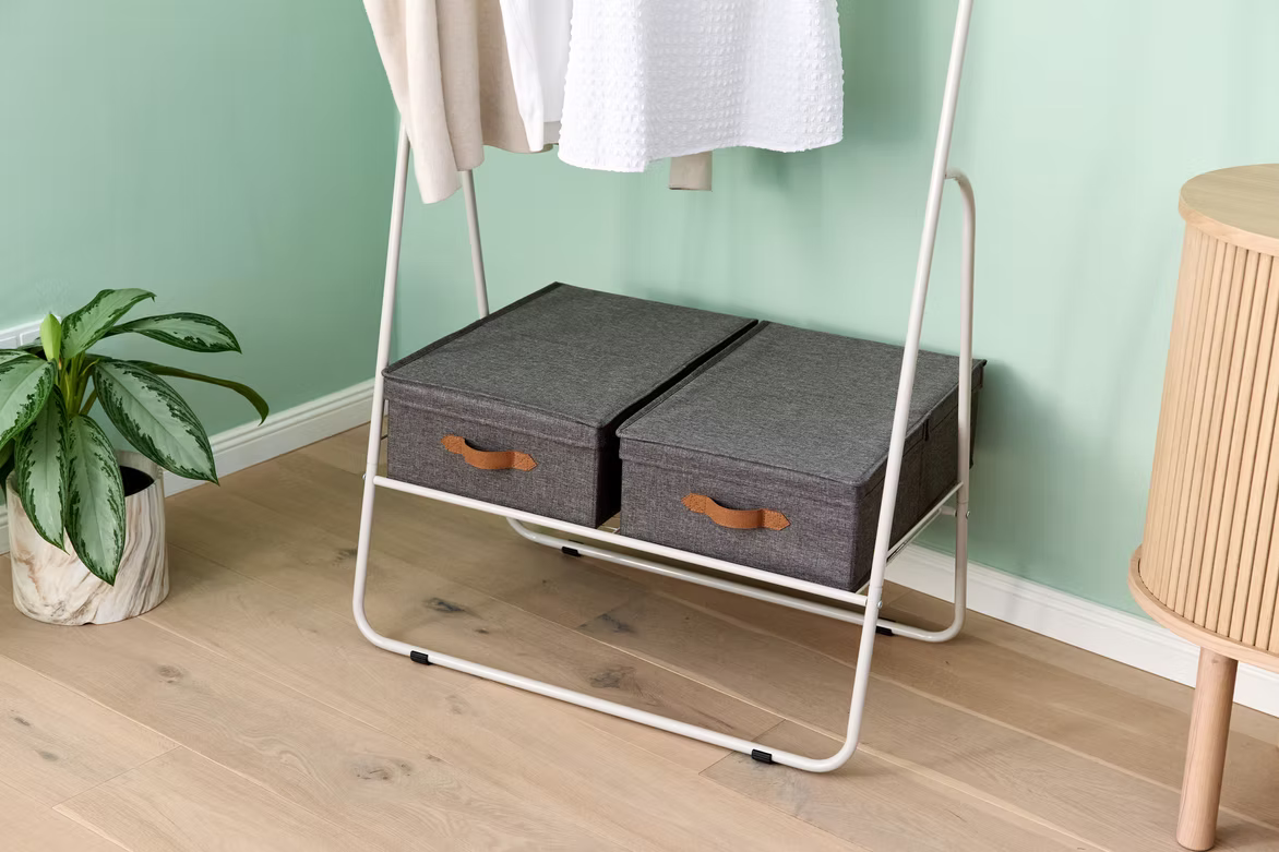 Storage Boxes with Flip Lid - Set of 2