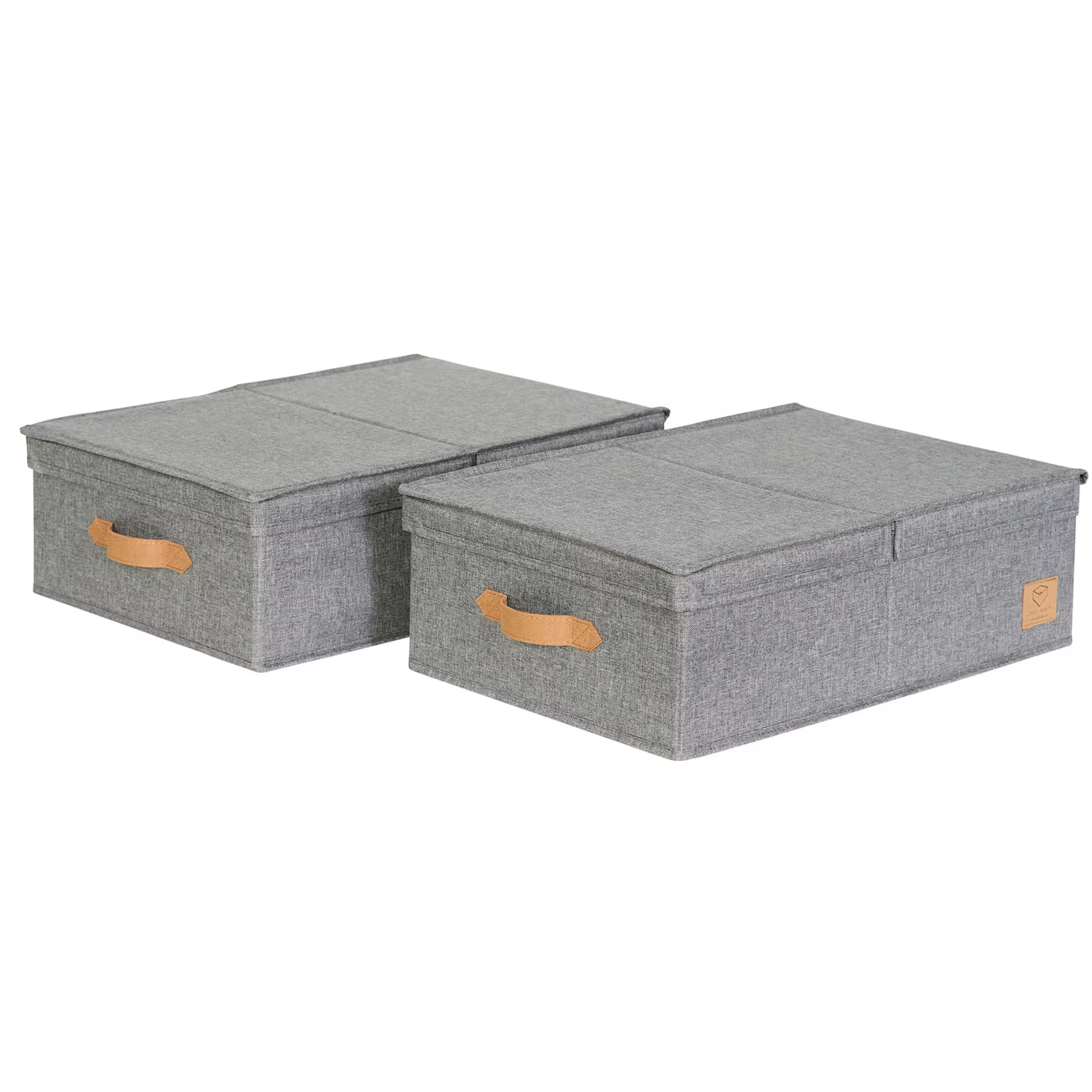 Storage Boxes with Flip Lid - Set of 2