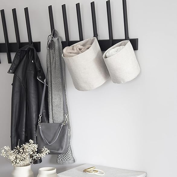 Hanging Basket Storage - Round  & Linen Look - Hanging Storage Solution-Beige-Small - The Organised Store