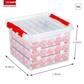 Christmas Storage Box 26L With Trays For 75 Baubles - Transparent Red