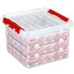 Christmas Storage Box 26L With Trays For 75 Baubles - Transparent Red