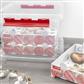 Christmas Storage Box 26L With Trays For 75 Baubles - Transparent Red