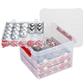 Christmas Storage Box 26L With Trays For 75 Baubles - Transparent Red