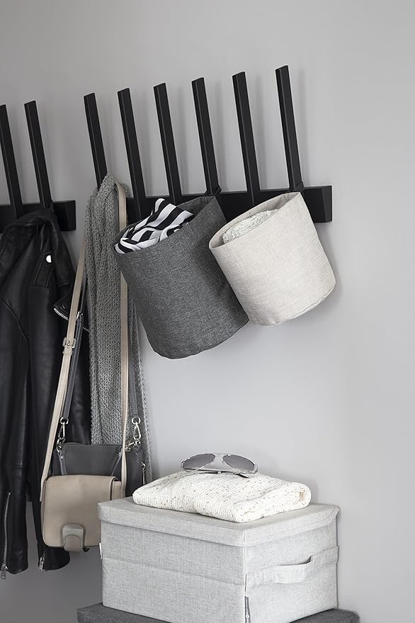 Hanging Round Wall Storage Basket with Loop  -Grey-Small - The Organised Store