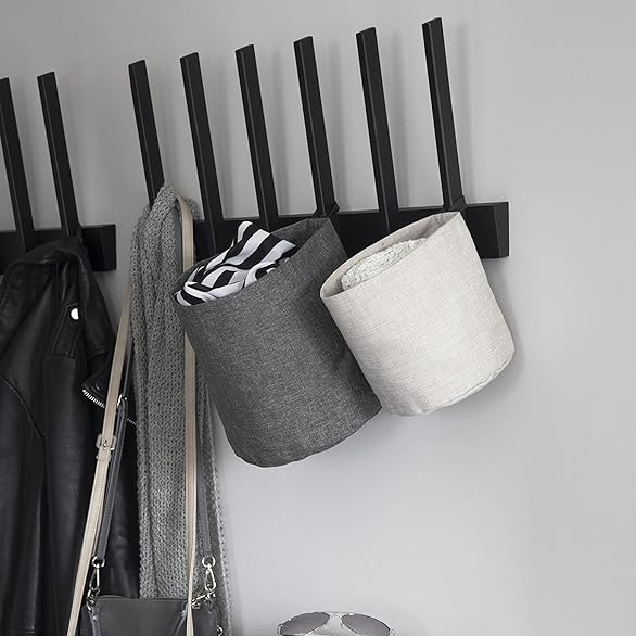 Hanging Round Wall Storage Basket with Loop  -Grey-Small - The Organised Store