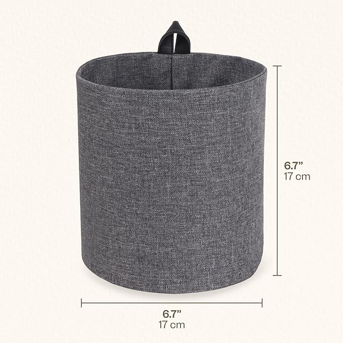 Hanging Round Wall Storage Basket with Loop  -Grey-Small - The Organised Store