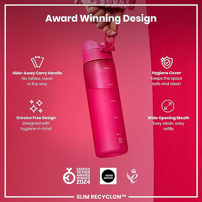 Ion Slim Bottle, 500ml, Pink