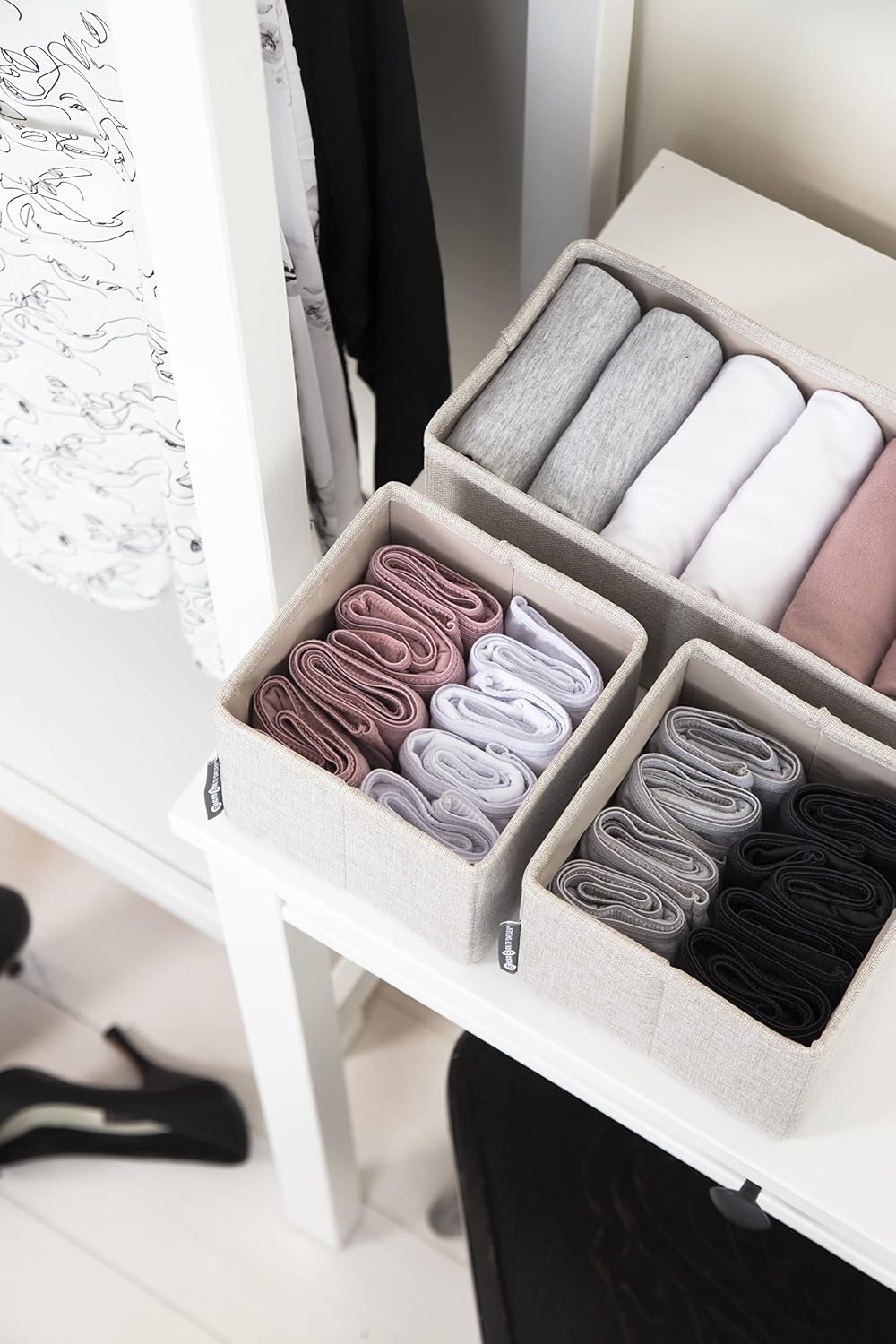 Drawer Organizers- Set of 3- Grey or Beige - The Organised Store