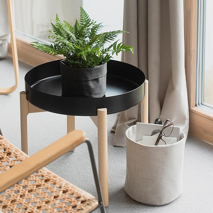 Hanging Round Wall Storage Basket with Loop  -Grey-Small - The Organised Store