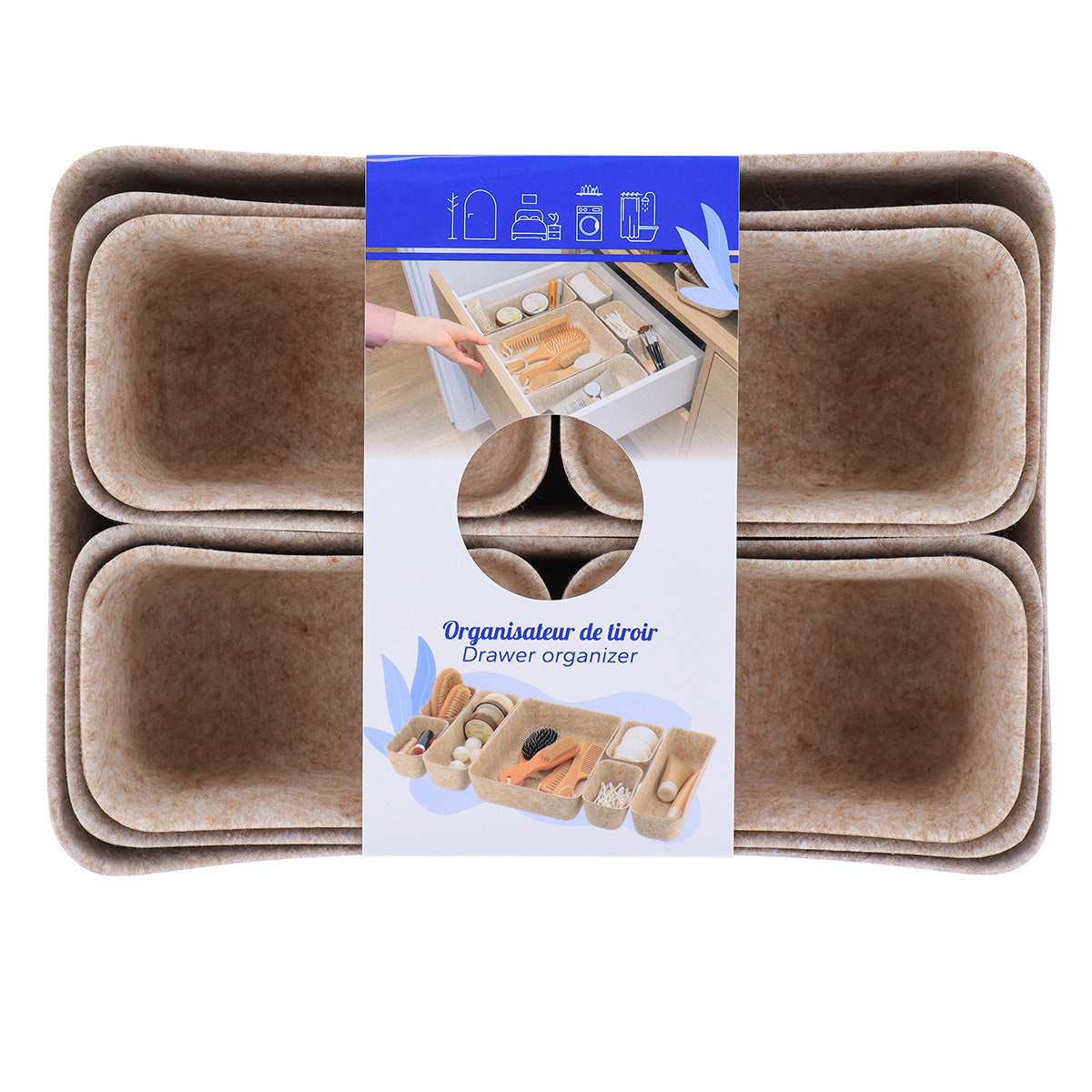 Felt Drawer Organisers- Set of 7 - The Organised Store