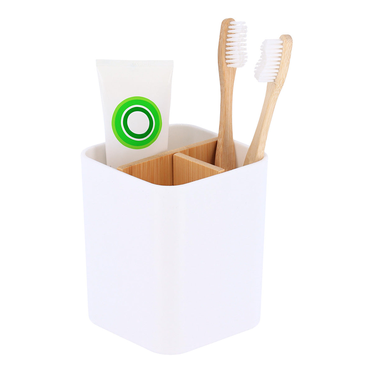 White Plastic & Bamboo Organiers- Various Sizes - The Organised Store