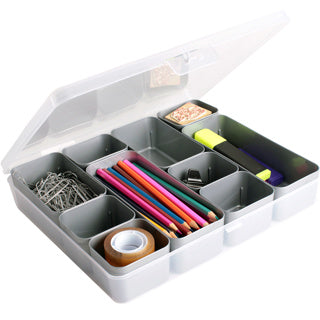 Line X Storage Container Box Q-Line Storage Box With 10 Baskets 3.6L - Transparent Metallic – The ...