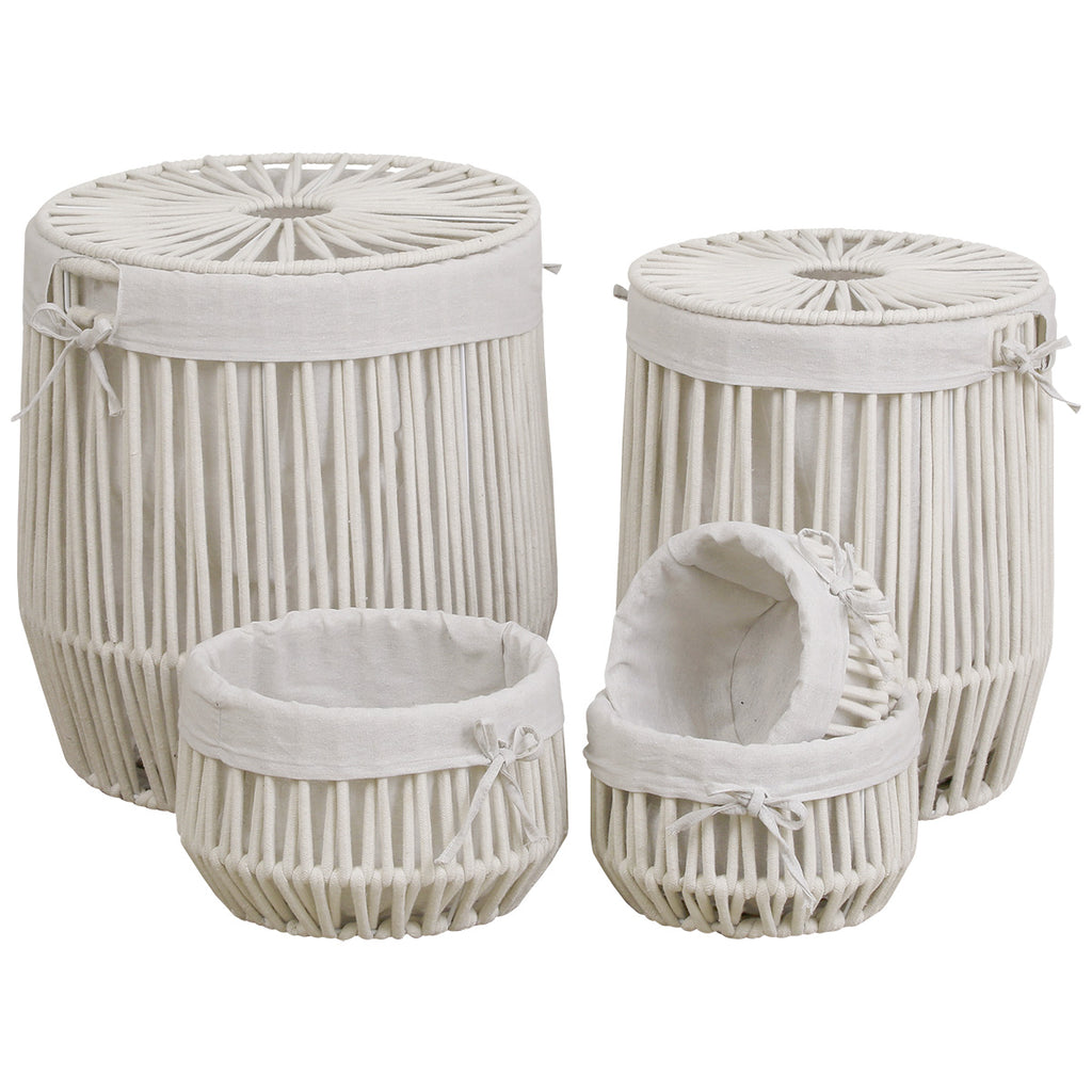 Storage  Basket - Cotton/Rope Effect - White - Various Sizes