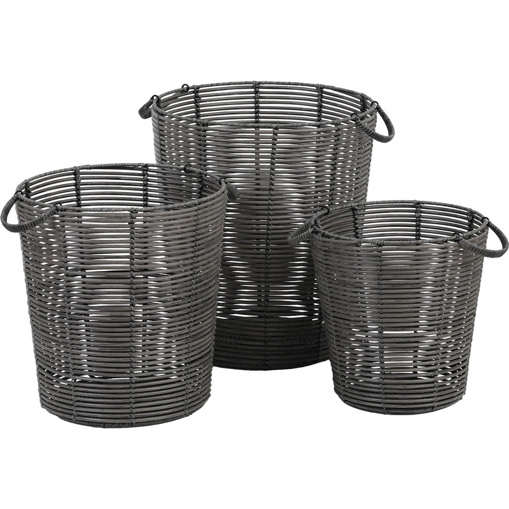Recycle Laundry Basket Rattan Effect Grey The Organised Store