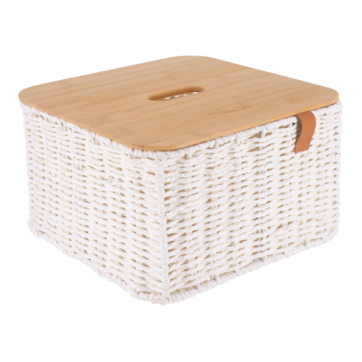 Paper/Metal Laundry Basket With Bamboo Lid - White - Various Sizes