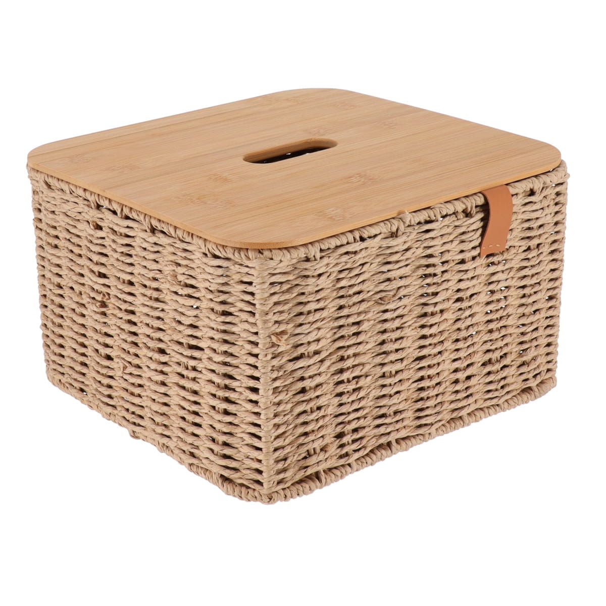 Paper/Metal Laundry Basket With Bamboo Lid - Natural - Various Sizes