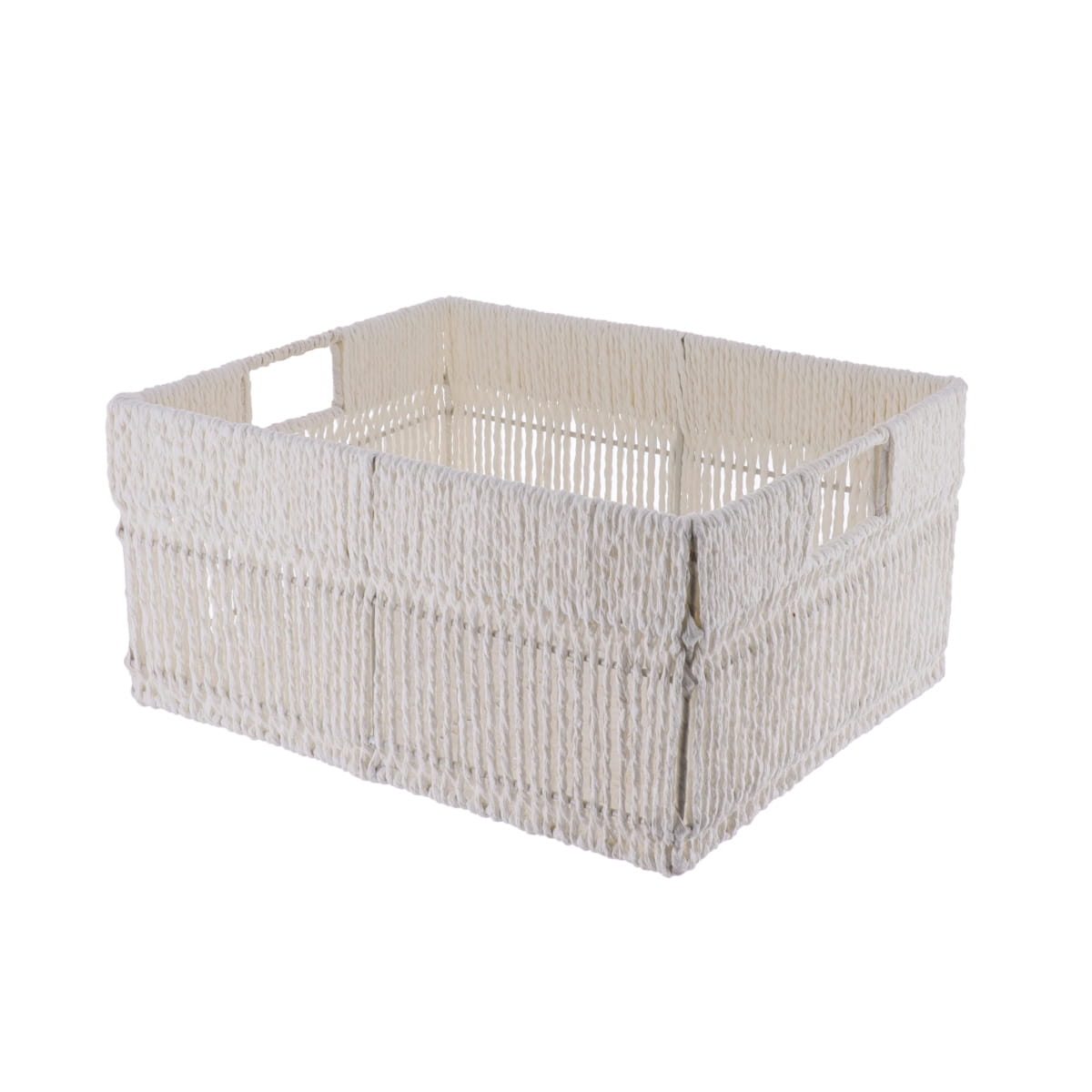 Paper/Metal Rectangular Baskets, White - Various Sizes - The Organised Store