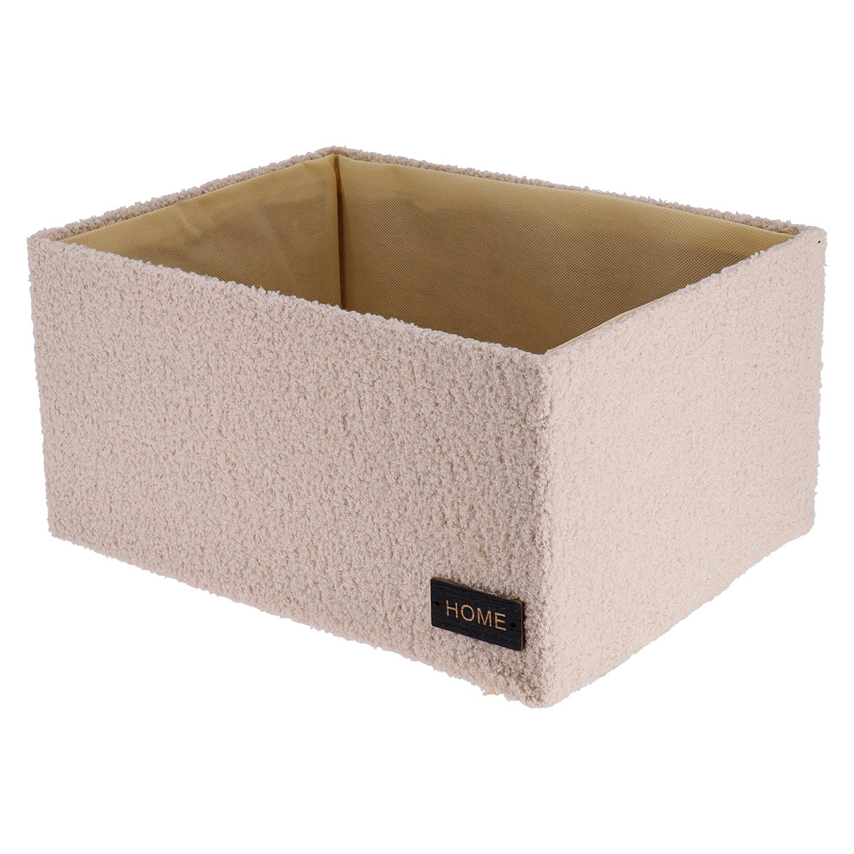 Polyester Velvet Effect Baskets, Beige - Various Sizes