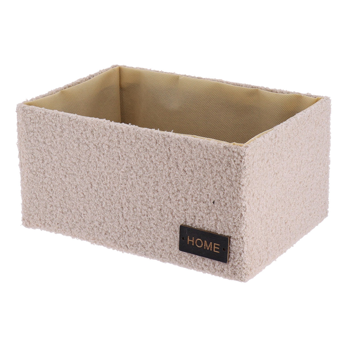 Polyester Velvet Effect Baskets, Beige - Various Sizes