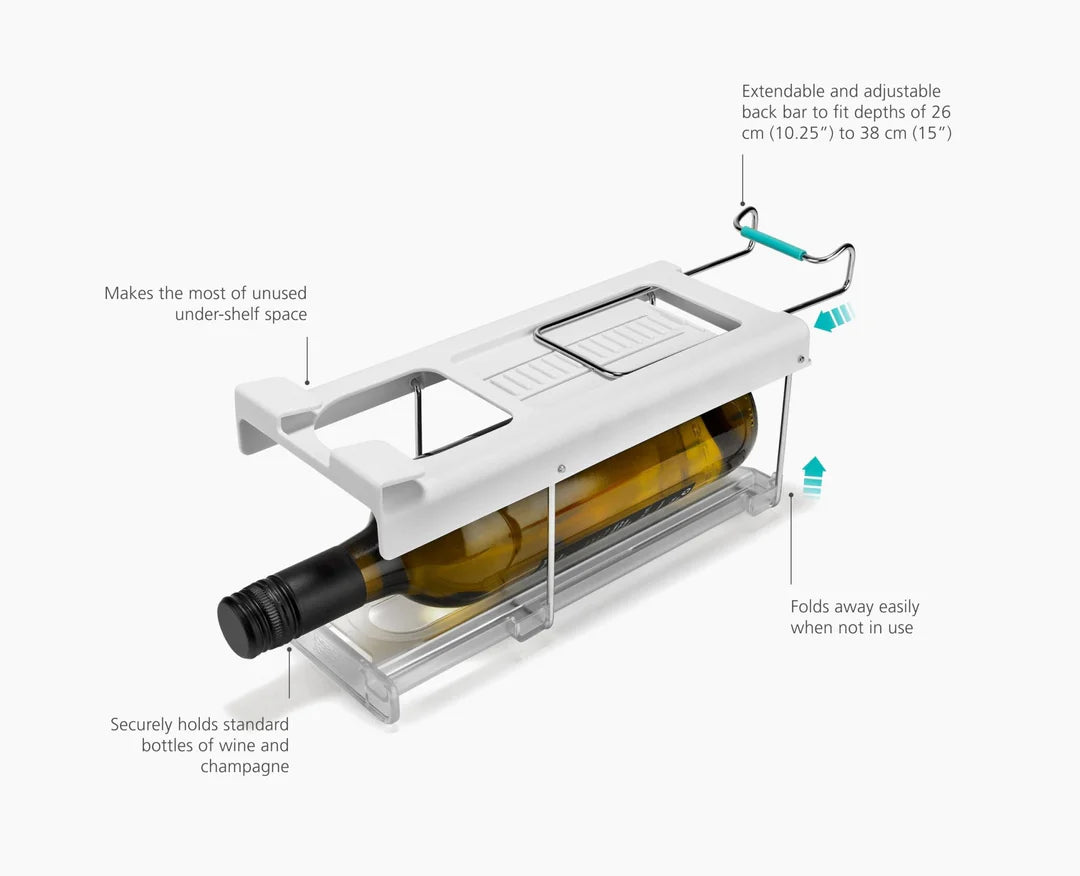 FridgeStore Under-Shelf Collapsible Bottle Holder, Clear