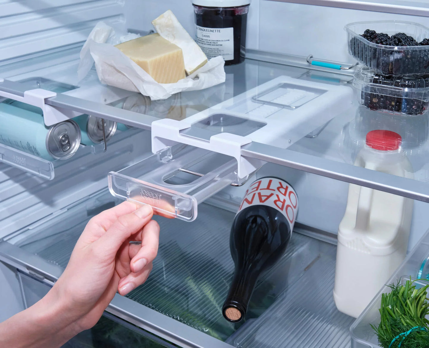 FridgeStore Under-Shelf Collapsible Bottle Holder, Clear