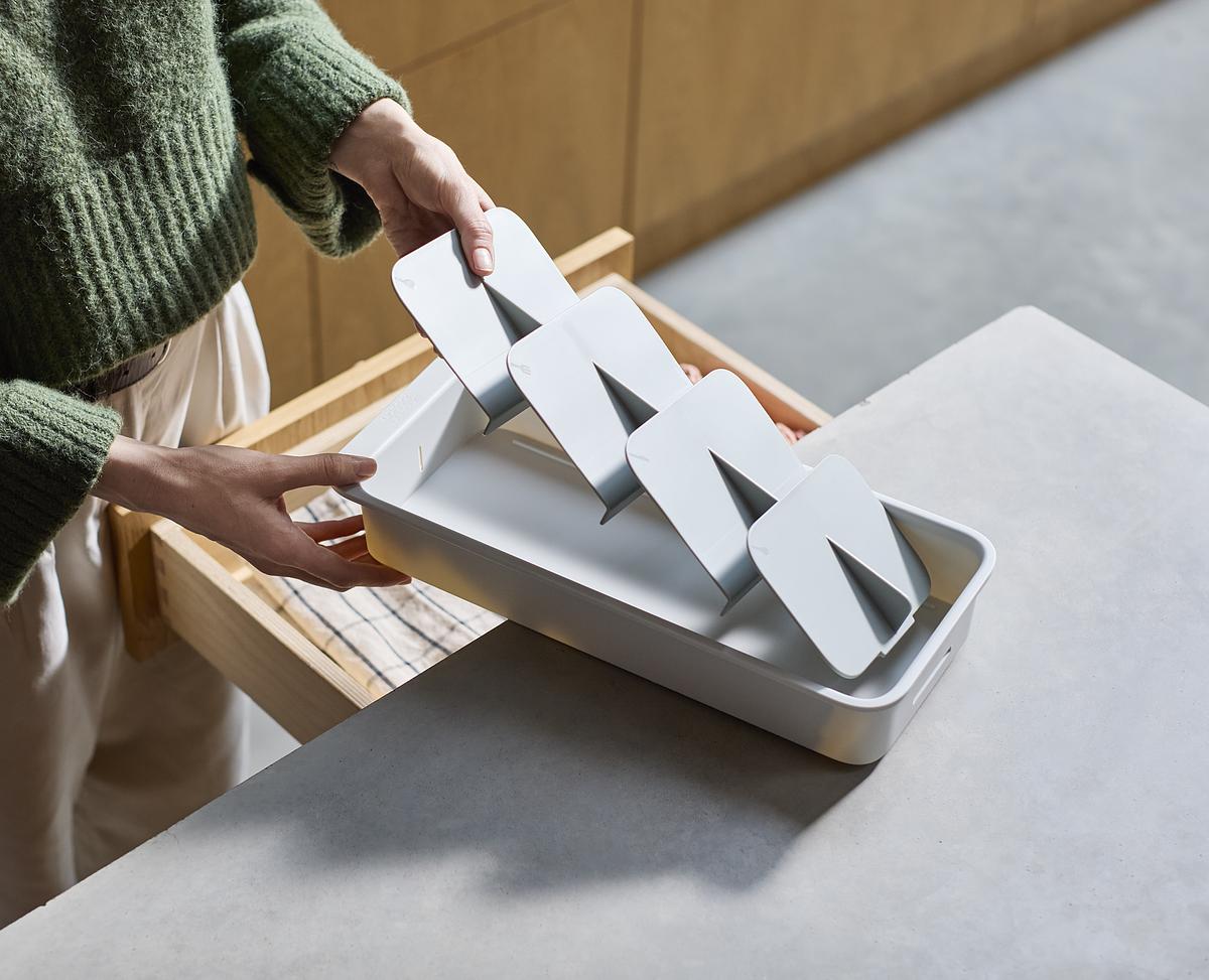 DrawerStore™ Large Tiered Cutlery Organiser - The Organised Store