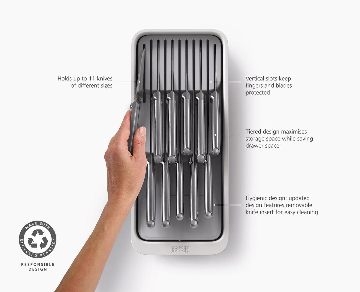 DrawerStore™ 2-Tier Compact Knife Organiser - The Organised Store
