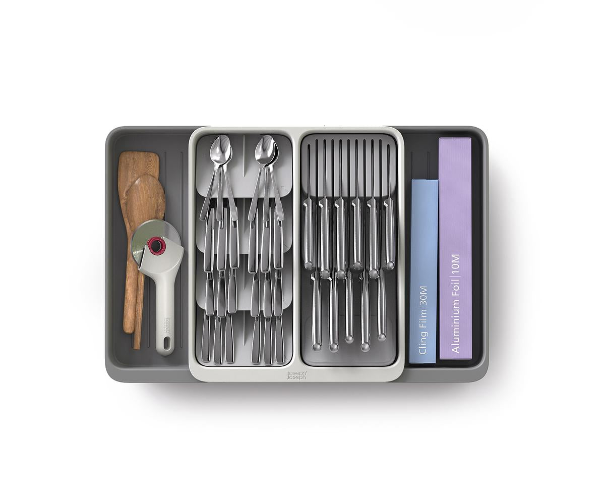 DrawerStore™ Expanding Tiered Cutlery, Utensil, Gadget & Knife Organiser
