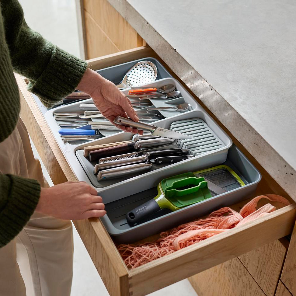 DrawerStore™ Expanding Tiered Cutlery, Utensil, Gadget & Knife Organiser