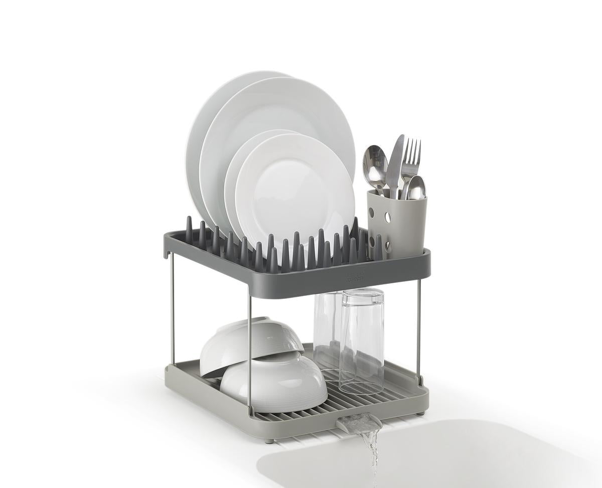 Duo 2-Tier Dish Rack - Grey
