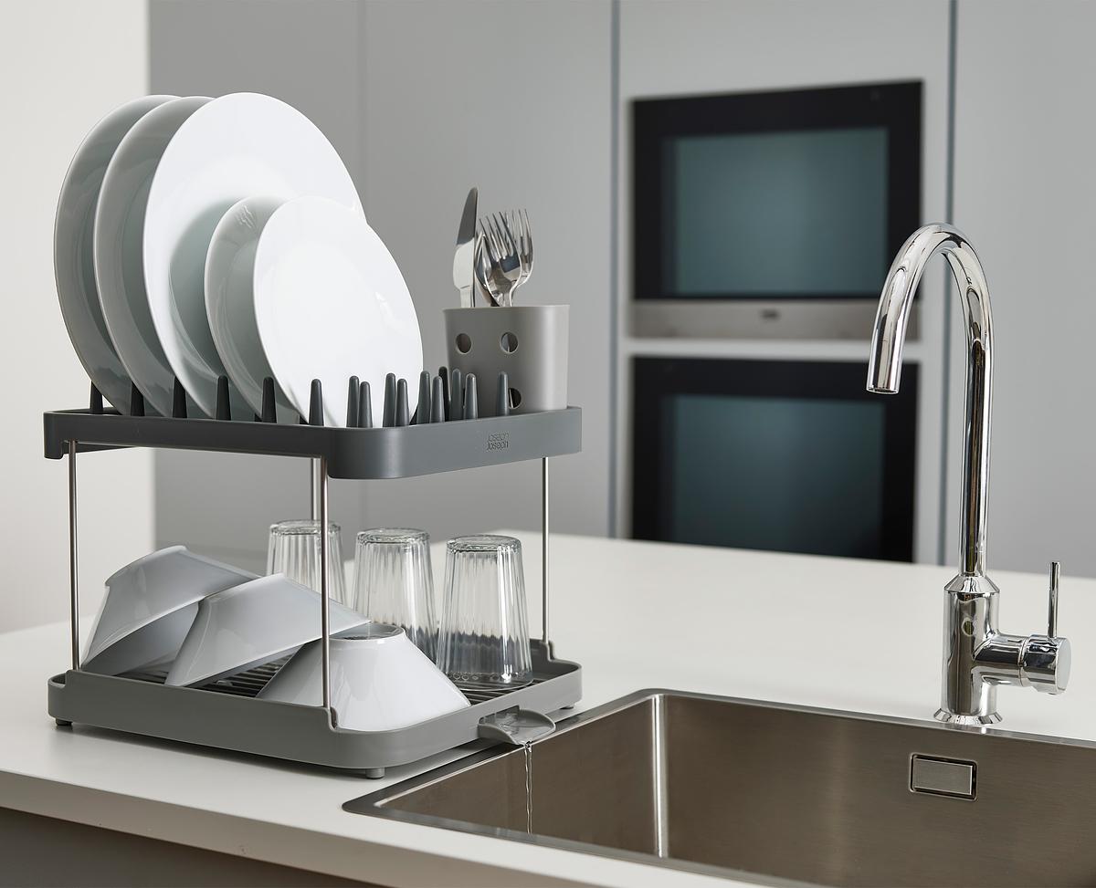 Duo 2-Tier Dish Rack - Grey