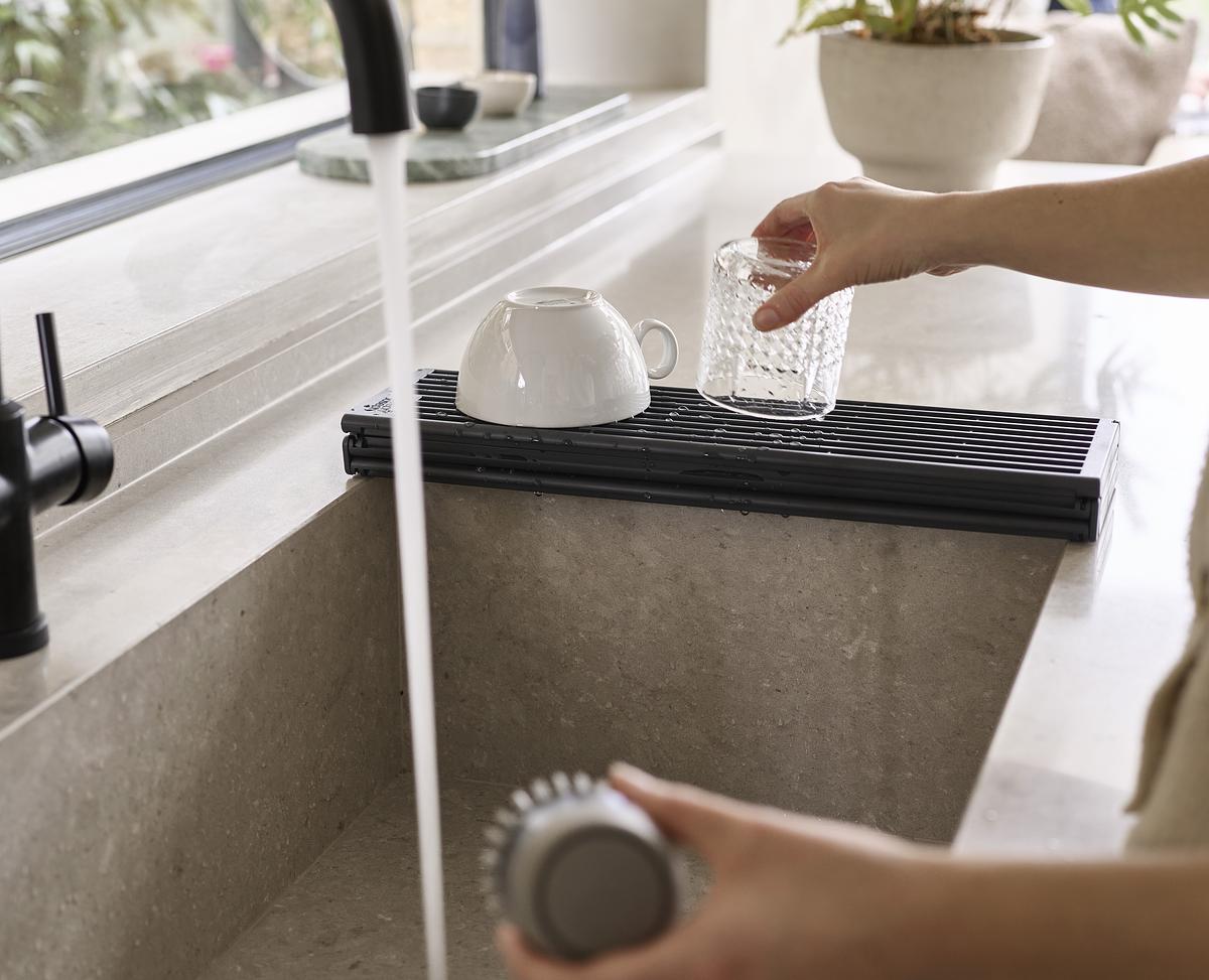 Platform Folding Grey Sink Drainer