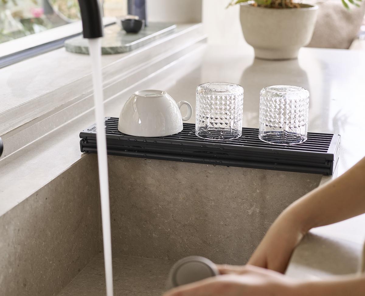 Platform Folding Grey Sink Drainer