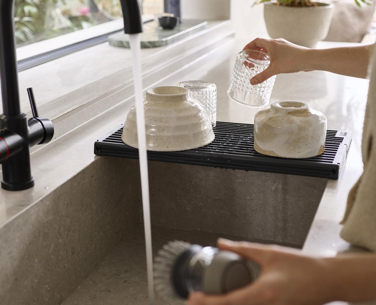 Platform Folding Grey Sink Drainer