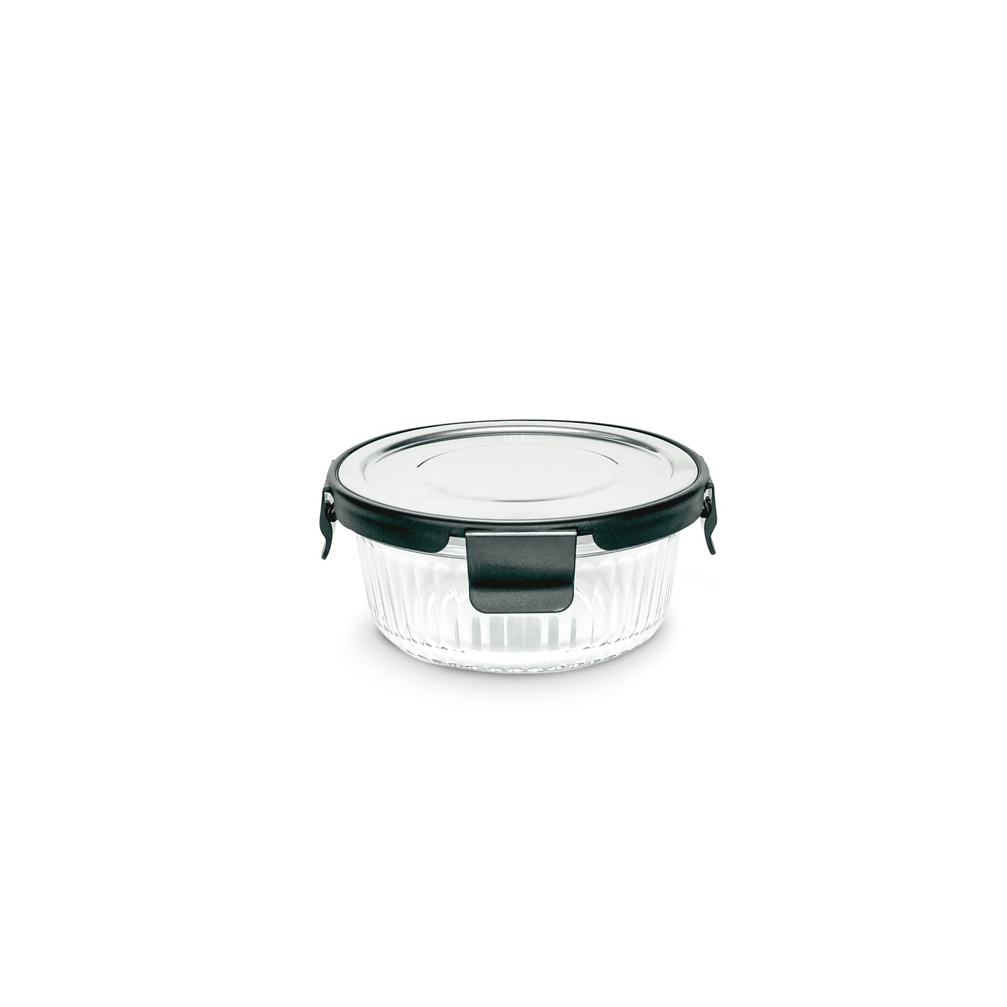 Rouns Small Glass Container with Stainless steel lid-400ml