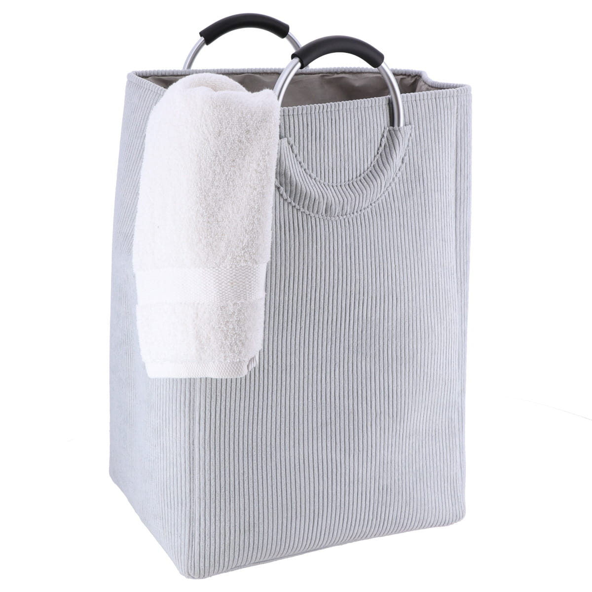 Foldable Corduroy Laundry Basket 55L-Various Colors