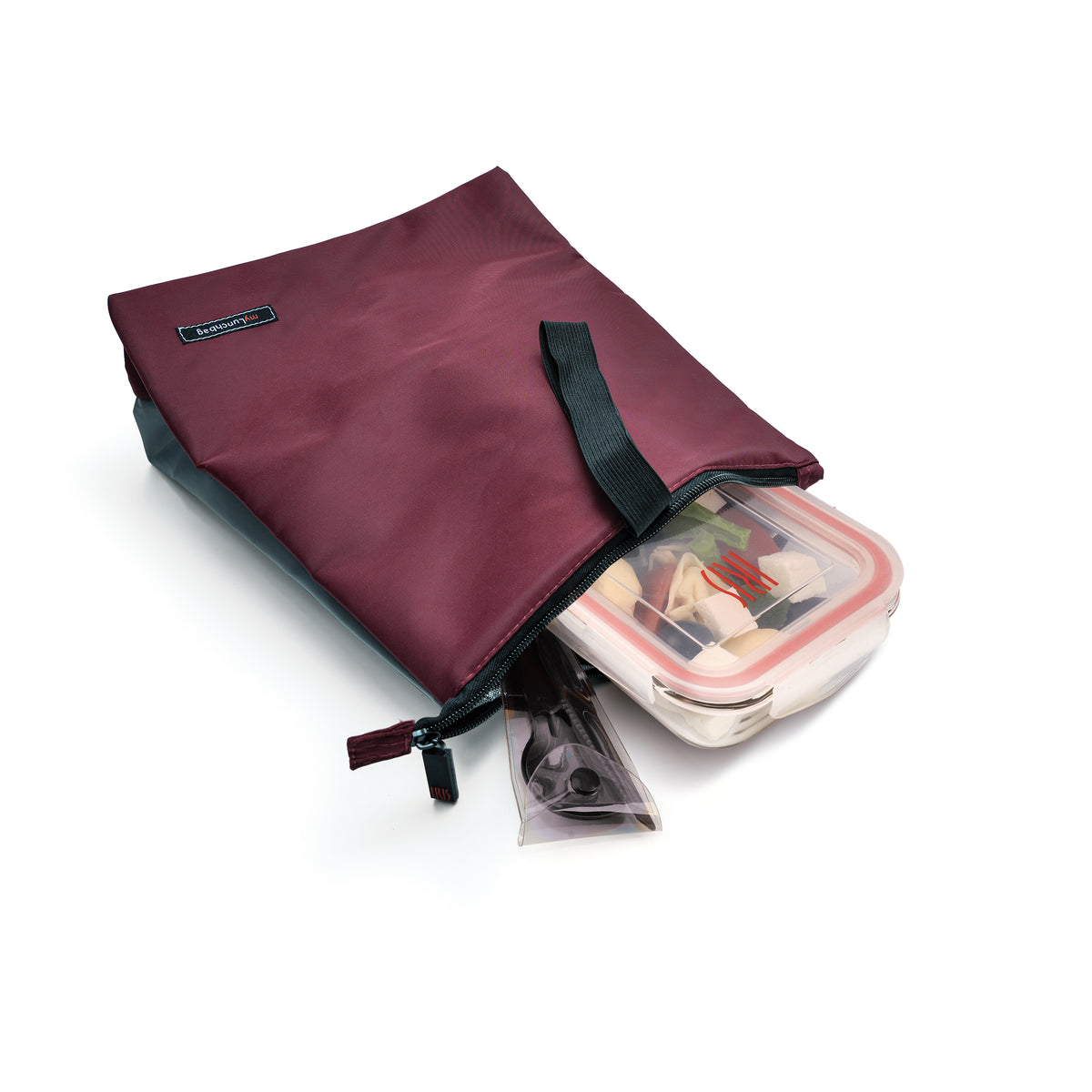Snack Bag Soft Burgundy & Gray
