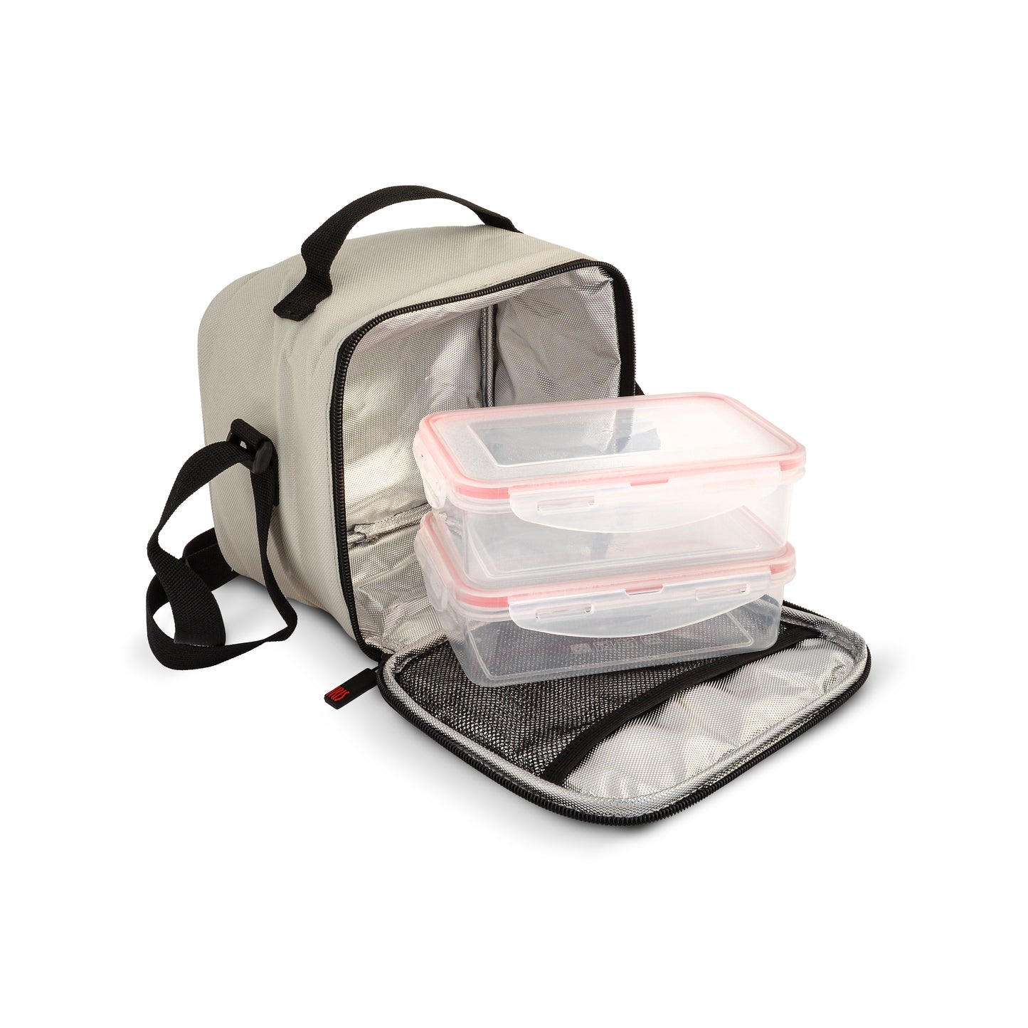 City Printing LunchBag with 2 Conatiners-Beige Dot-4L