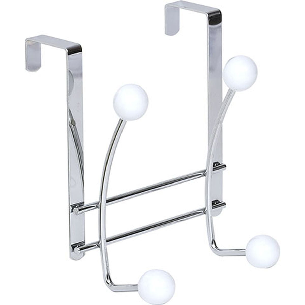 Metal Hook Rack With 4 Ceramic Balls - Chrome/White