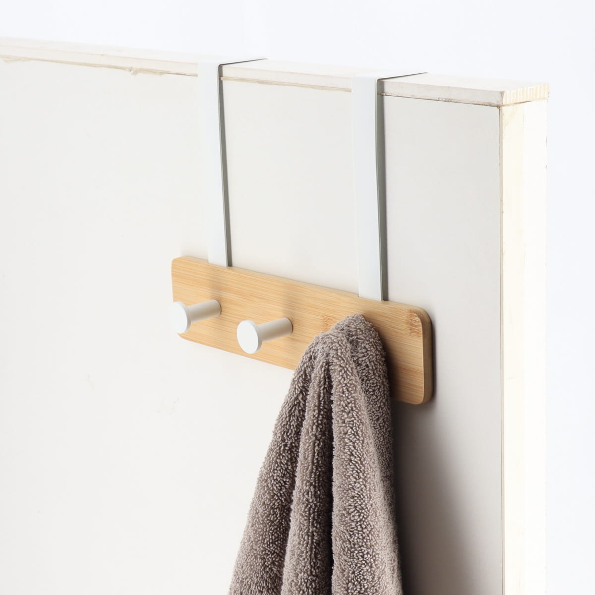 Bamboo & Metal Door Hook- 2 Hook - The Organised Store
