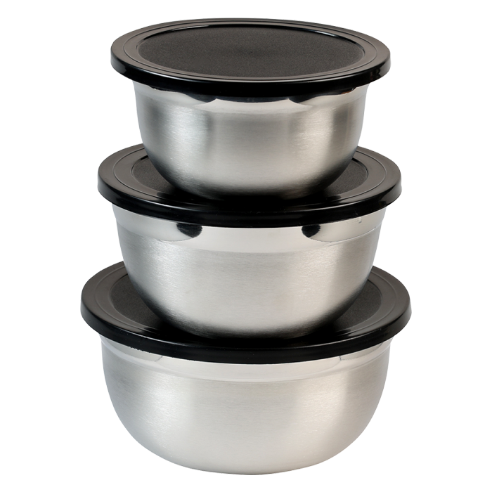 Set Of 3 Mixing Bowls With Lids