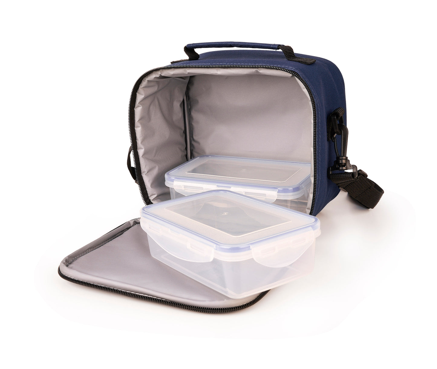 Quick Insulated Lunchbag -includes 2x0.6L Containers- Midnight Blue-4L