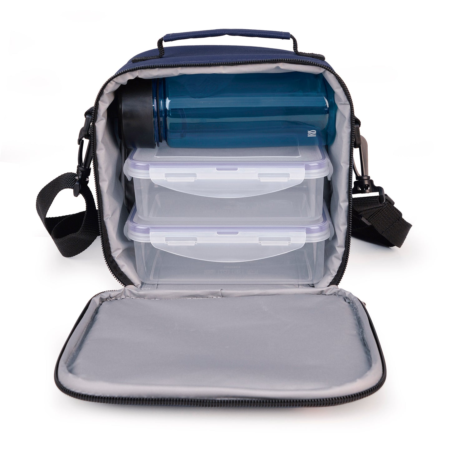 Quick Insulated Lunchbag -includes 2x0.6L Containers- Midnight Blue-4L