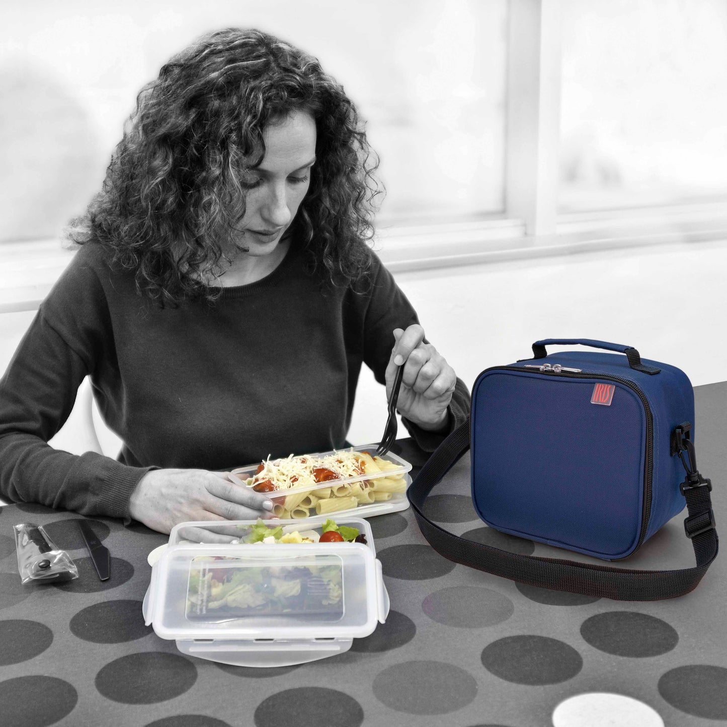 Quick Insulated Lunchbag -includes 2x0.6L Containers- Midnight Blue-4L