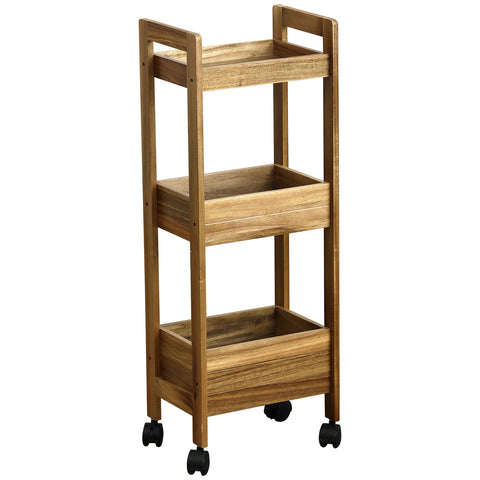 Bamboo Cabinet with Pull Out Laundry Basket & Shelf