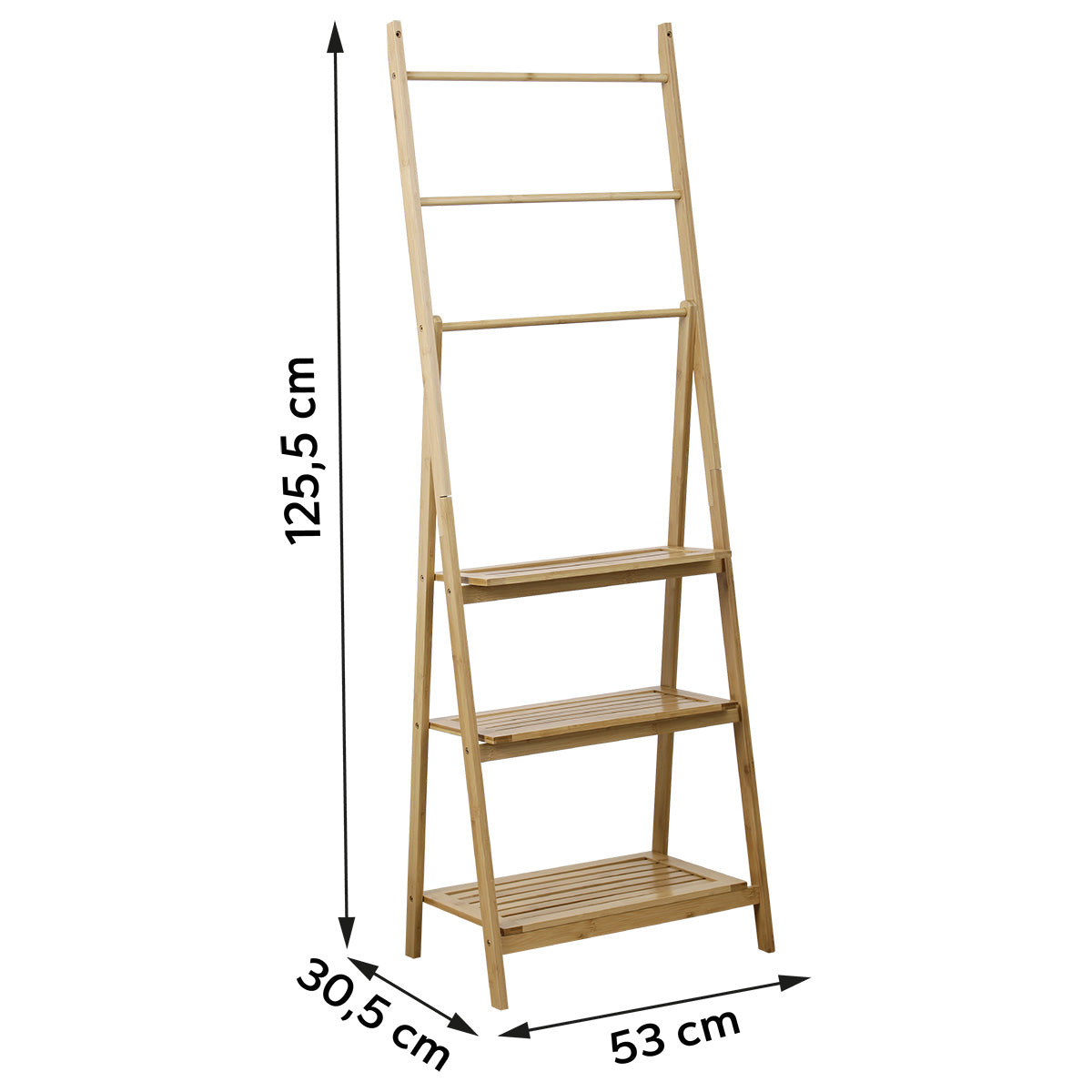 Bamboo 3 Shelf Towel/Clothes Rack