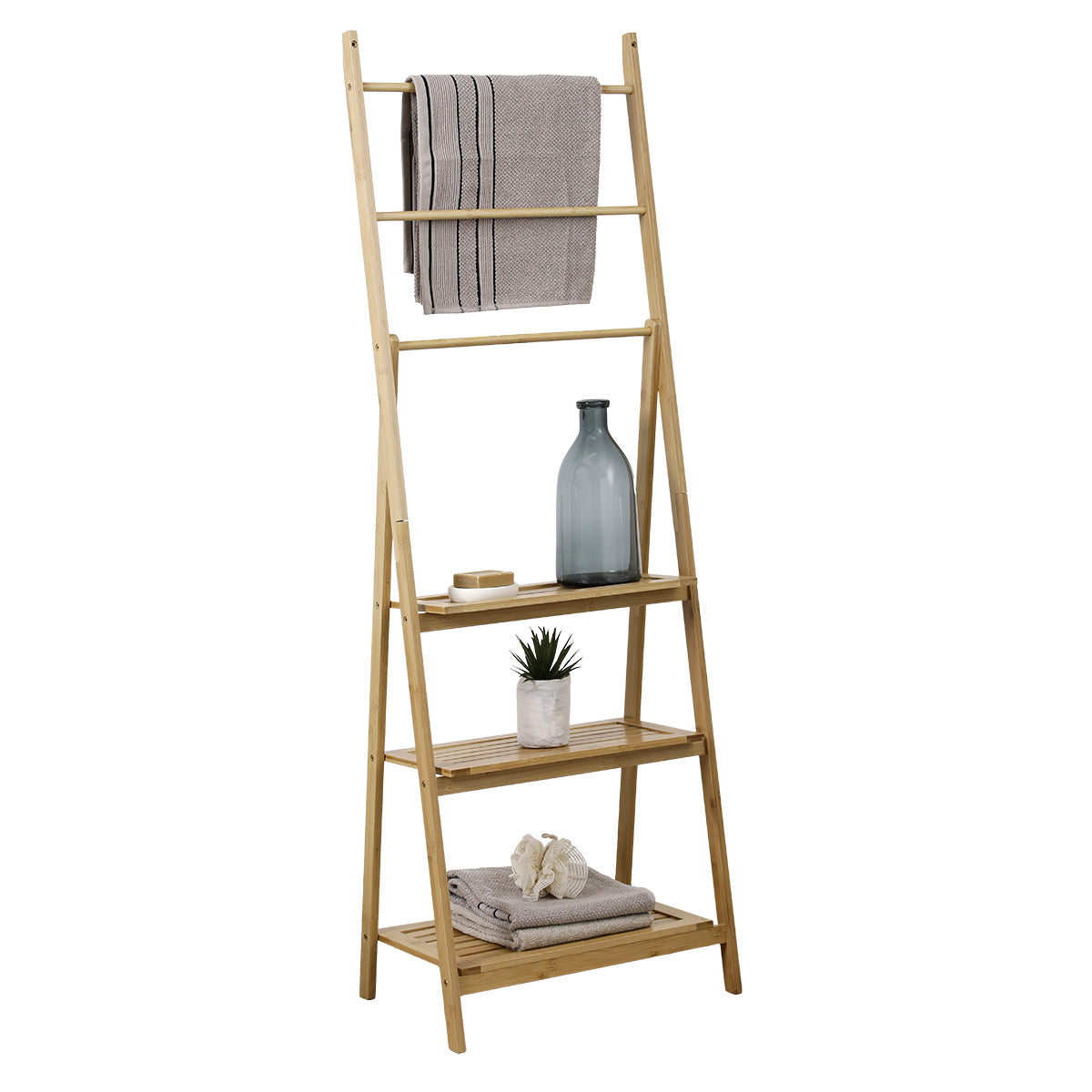 Bamboo 3 Shelf Towel/Clothes Rack